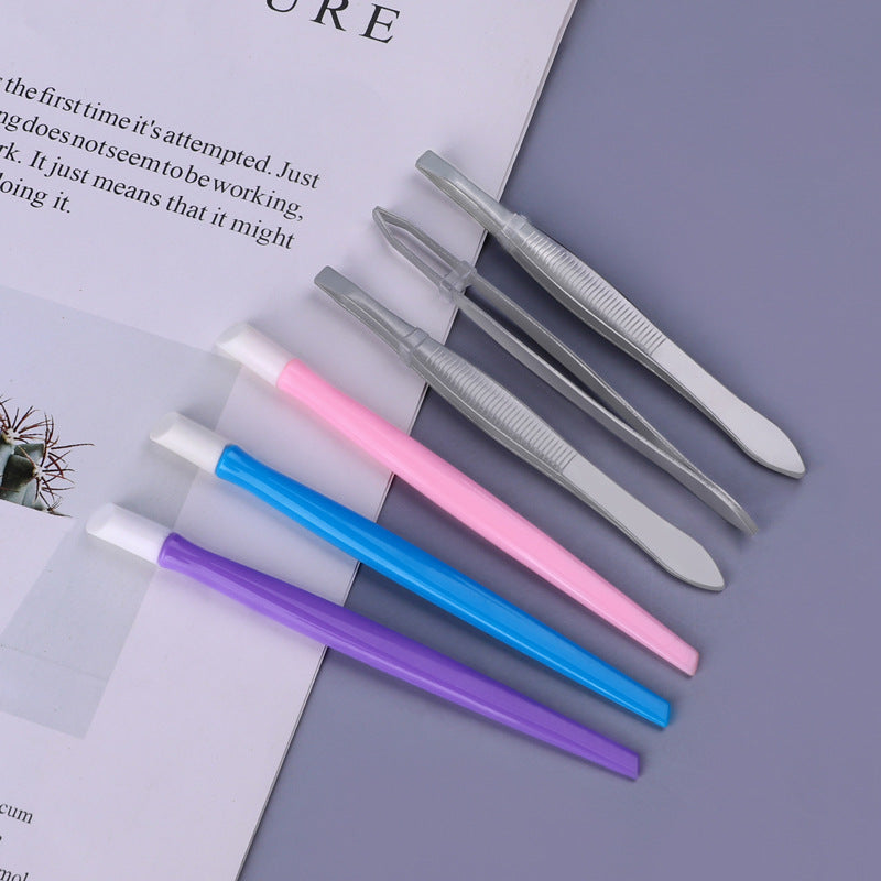 Nail care set, manicure beauty tool set, eyebrow clip, foot file, 4-piece set Secondary image