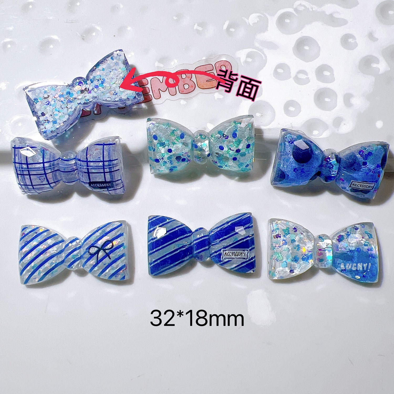 diy Handmade accessories, shoe decorations, children's hair accessories, clips, toys ab Sky blue bow tie Secondary image