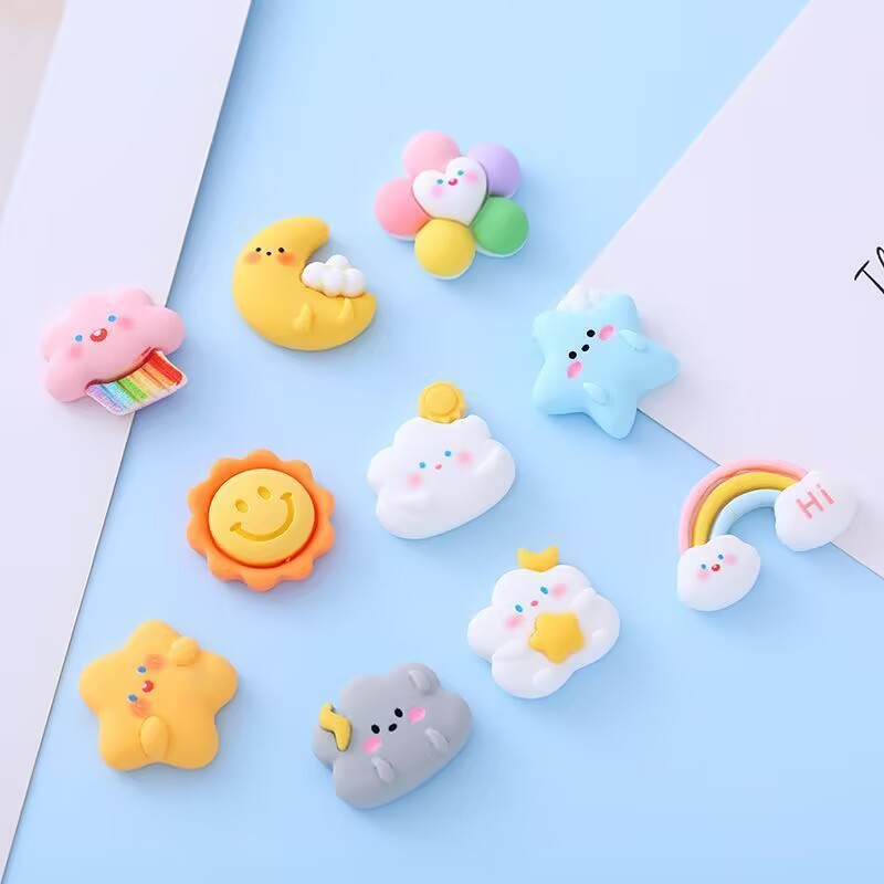 Cute cloud and sun resin accessories for DIY cream glue hair accessories, hair clips, phone cases, water cups, and electric vehicle stickers Secondary image