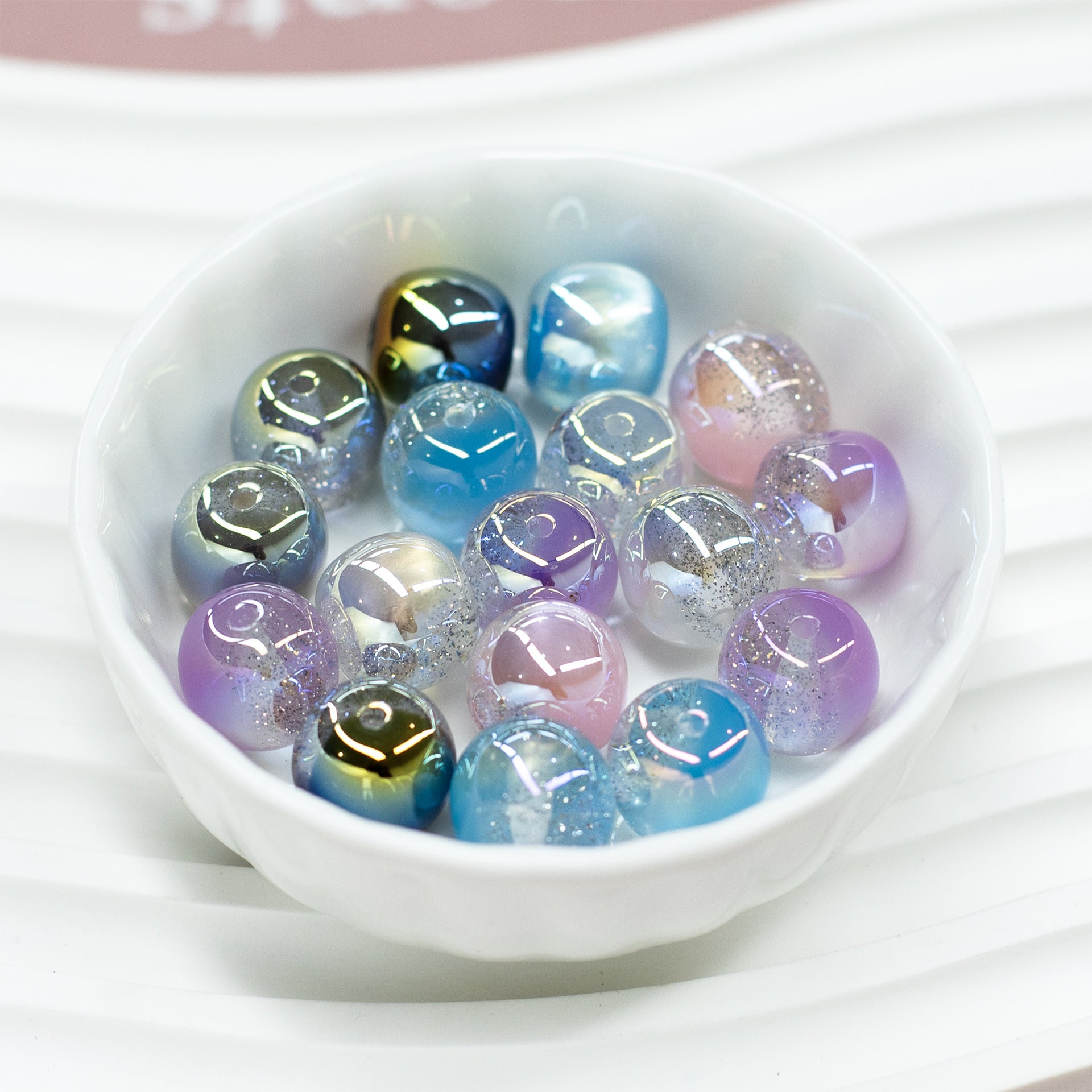 Gypsophila beads, color-coated resin beads, straight-hole loose beads diy Mobile phone chain accessories Secondary image