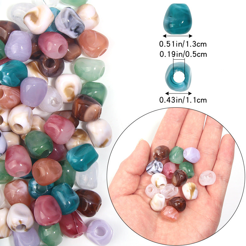 Acrylic jelly ink two-tone bucket-shaped beads with vertical holes, loose beads diy Mobile phone chain pendant accessories Secondary image