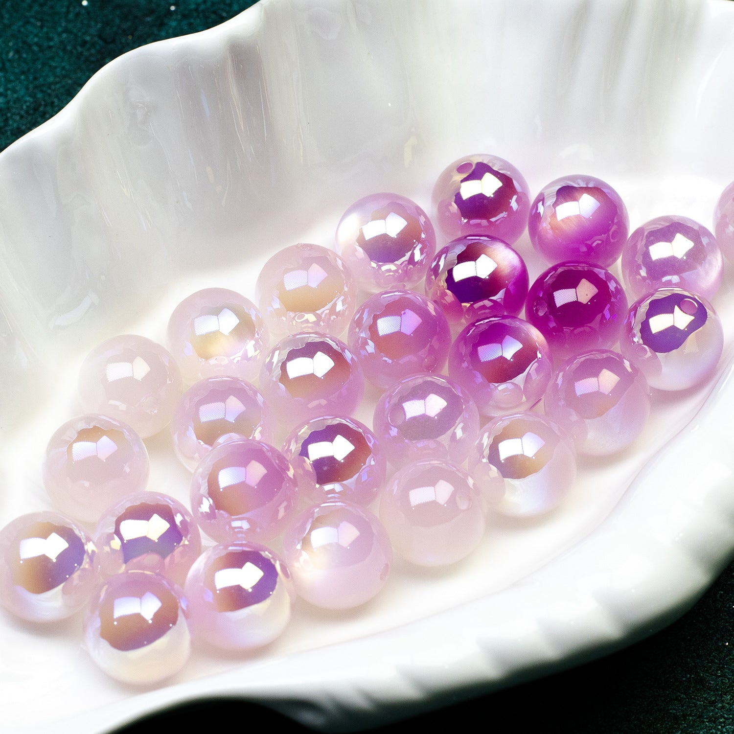 16mm Cold Moonlight Color-Changing Beads, Resin Beads, High-Gloss Electroplated Straight Hole Loose Beads diy Bracelet string beads Secondary image