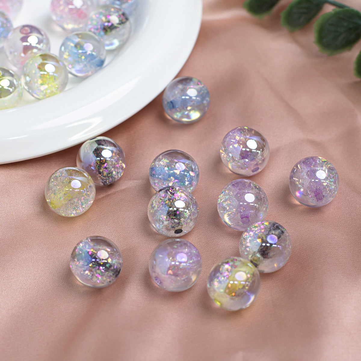 Opal heart-filled resin beads, scratch-resistant loose beads diy Mobile phone chain bracelet accessories Secondary image