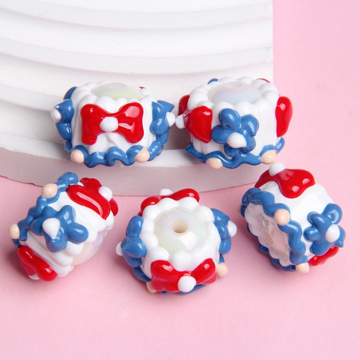 Hand-painted Heavy Oil Beaded Bracelet Accessories Phone Chain Beaded Mixed Style diy Ornament Material beads Secondary image