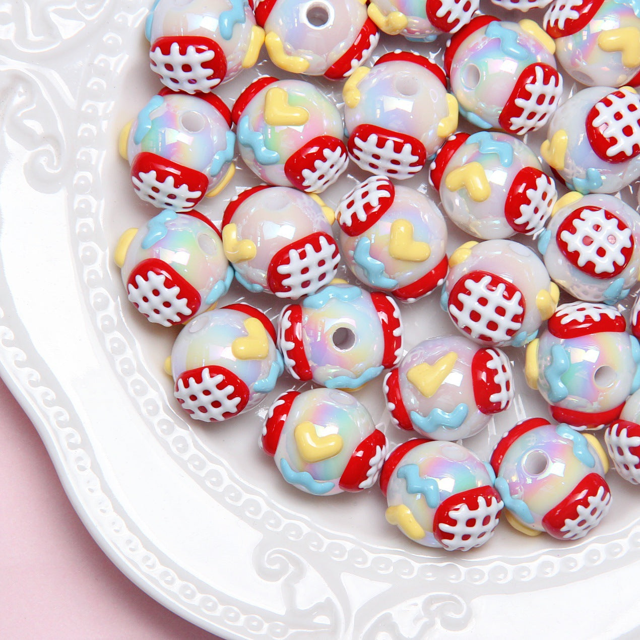 16mm Hand-Painted Beads DIY Phone Chain Bag Hanging Chain Beaded Accessories DIY Car Hanging Beads Secondary image