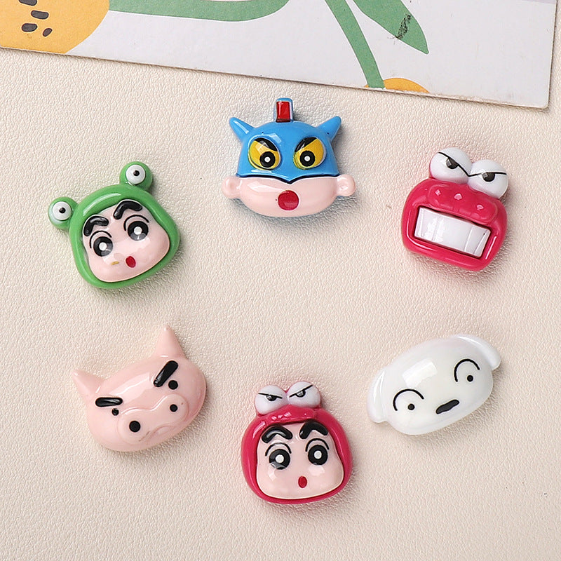 Cartoon DIY Resin Accessories Ornaments Shin-chan Toudou Cream Glue Handmade Hair Clips Phone Cases Shoe Charms Accessories Secondary image