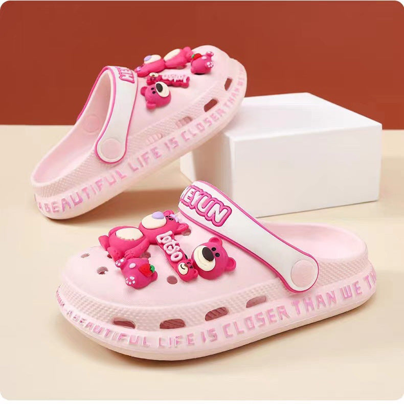 Cartoon Strawberry Bear Clog Shoes Fridge Magnets Resin Accessories DIY Materials Heart Decorations Clog Phone Case Secondary image