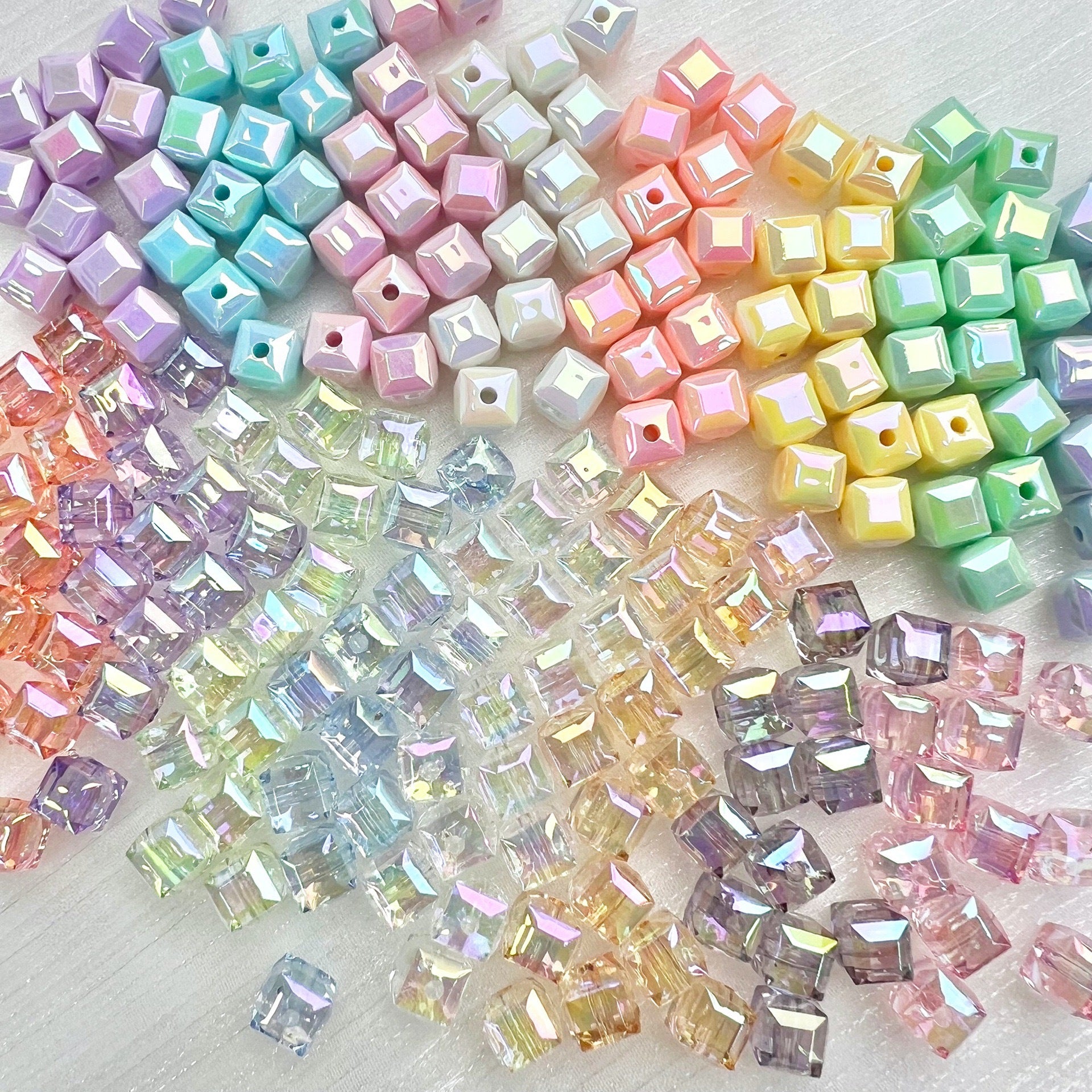 Card8High Permeability uv Color-plated Prismatic Small Square Beads diyi Spacer Beads Bracelet Necklace Beading Materials Jewelry Accessories Secondary image