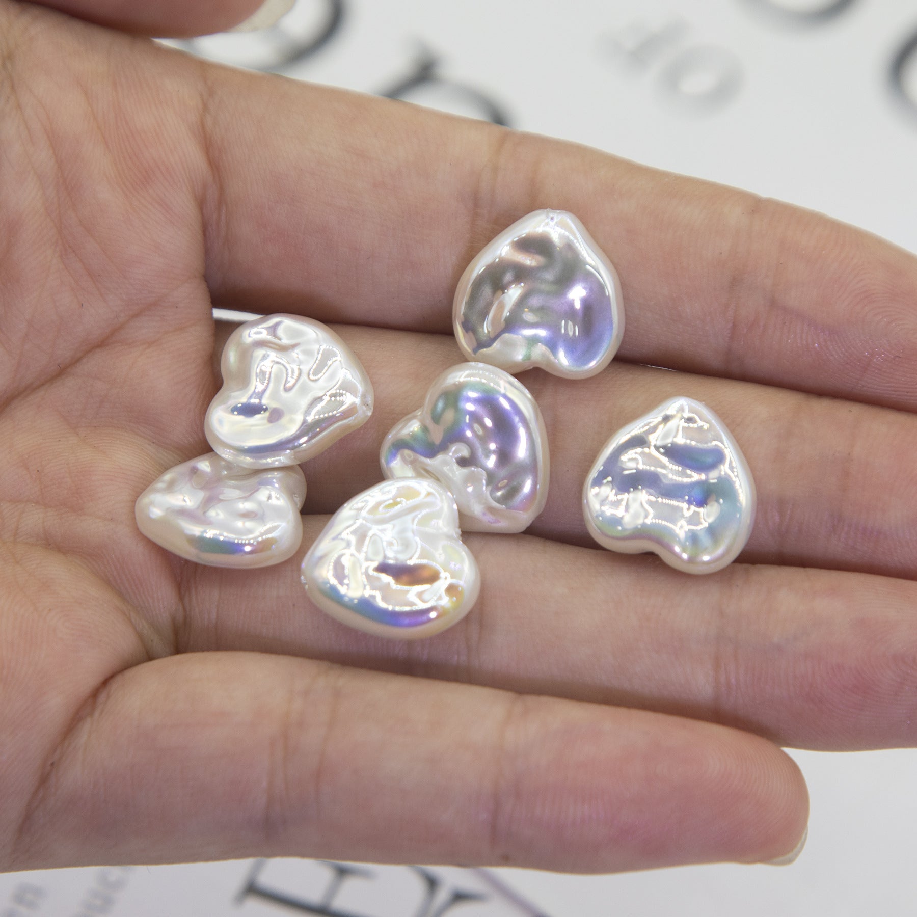 Imitation Baroque Heart-Shaped Cold Moon Beads ABS Colorful electroplated scratch-resistant loose beads diy Ornament Accessories Secondary image