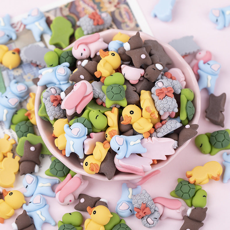 Resin accessories cartoon lying animals DIY cream glue phone case stickers water cup stickers car small decorations Secondary image