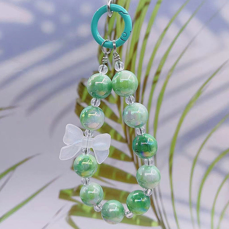 韓国と日本のスタイルの短いDIYカラフルなツートングラデーションの電話チャーム、バッグチャーム、キーチャーム サブ画像