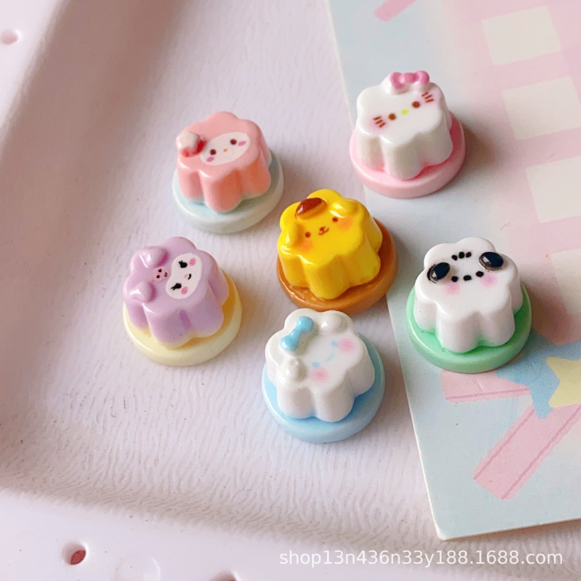 Mini Glossy Cartoon Little Pudding DIY Cream Phone Case Resin Accessories Handmade Hair Clips Hair Ties Jewelry Materials Secondary image