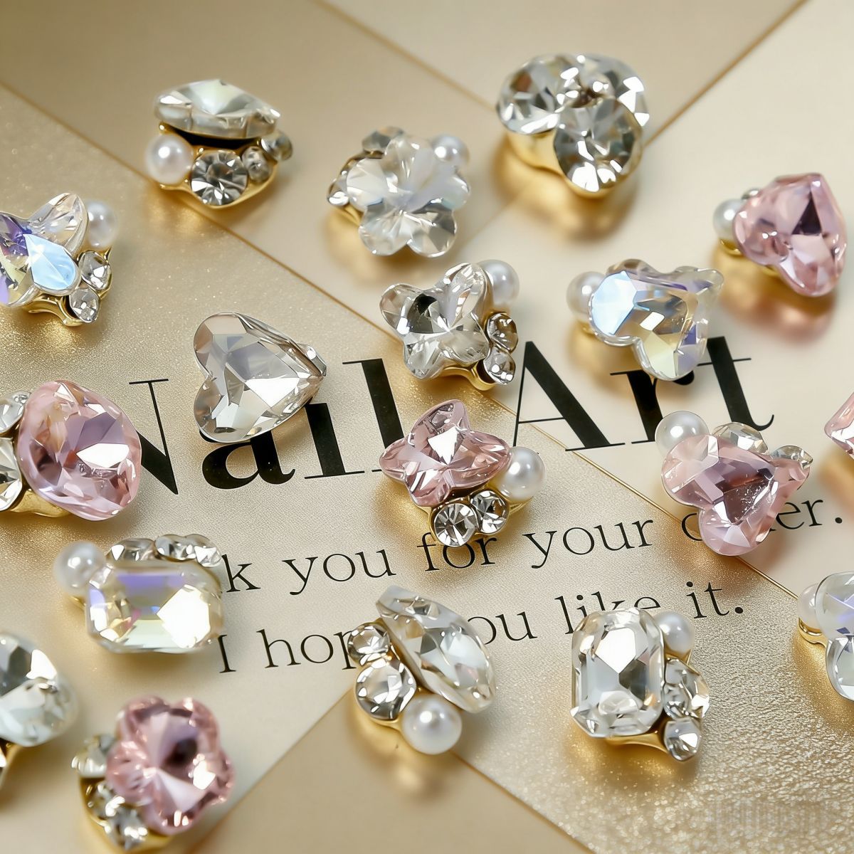 Mini Rhinestone Nail Art Accessories, Luxurious Alloy Super Shiny Off-Center Snowflake Nail Rhinestones for DIY Decoration Secondary image