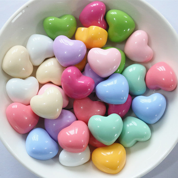 Glossy Heart-Shaped Resin Heart DIY Accessories for Girls Hair Clips Handmade Materials Secondary image
