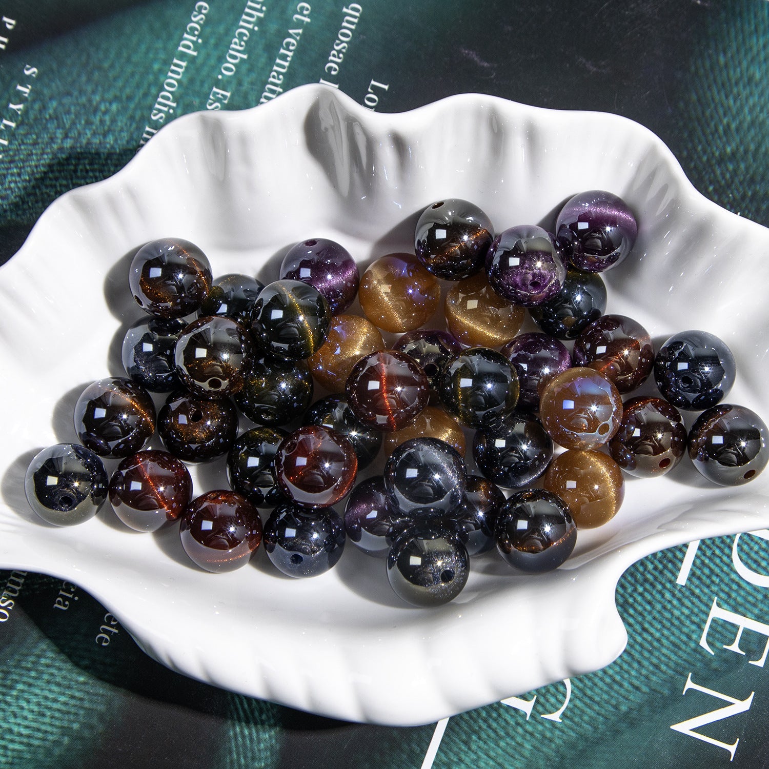 Secret Word Star Beads Electroplated Resin Beads with Through Hole Loose Beads diy Mobile phone chain accessories Secondary image