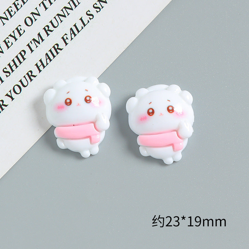 Cartoon bunny glossy figurine resin accessory DIY cream glue phone case fridge magnet pendant headwear sticker Secondary image