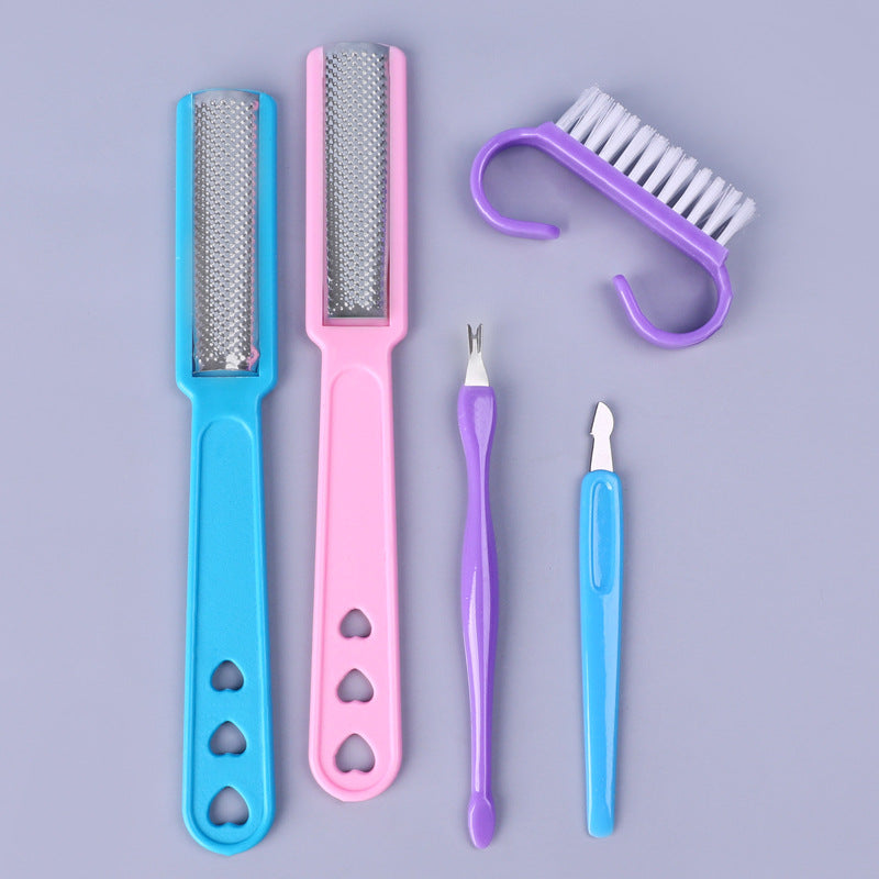 Nail care set, manicure beauty nail tool set, cuticle pusher, foot file, 4-piece set Secondary image