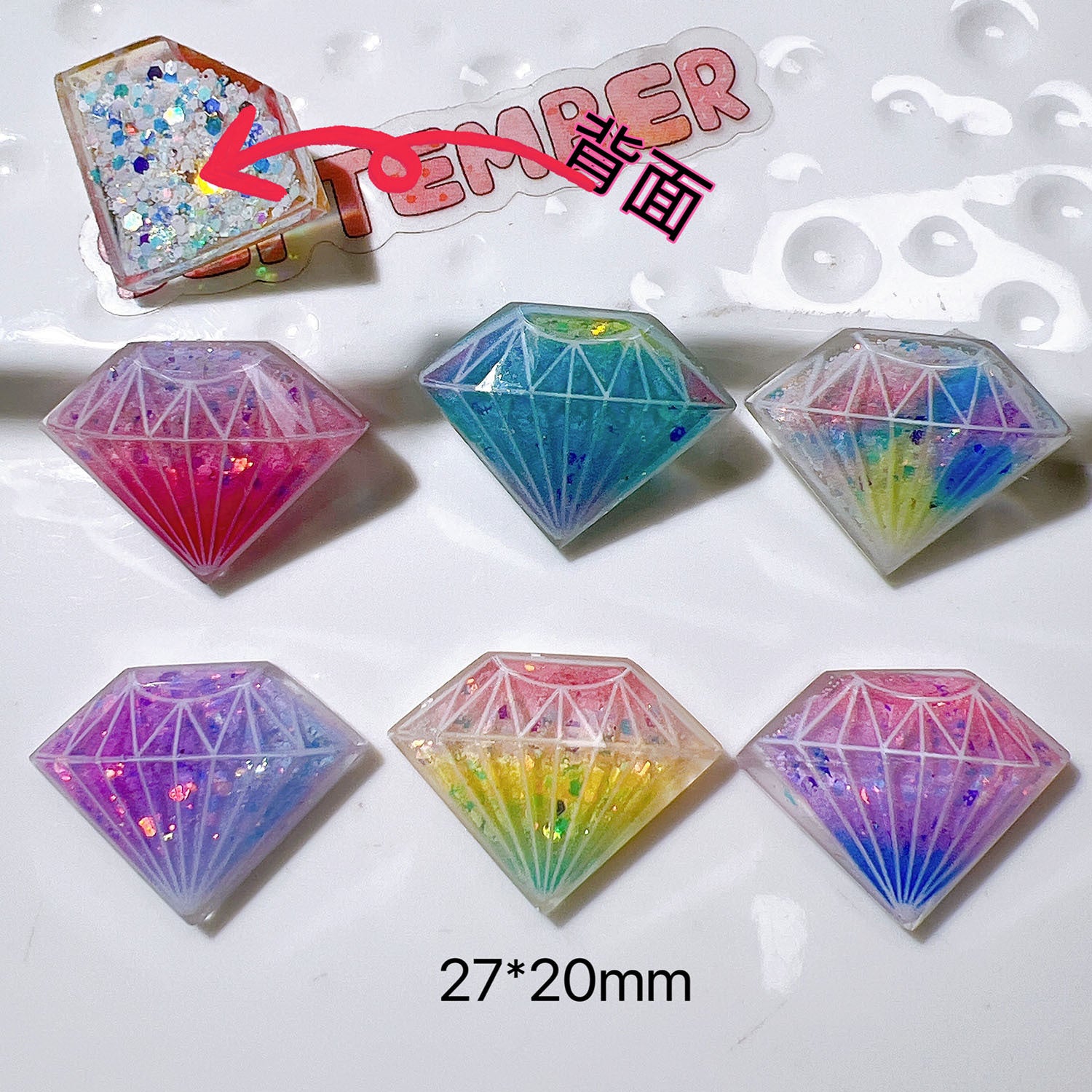 diy Handmade accessories, shoe decorations, children's hair accessories, clips, toy set ab Colored plastic diamonds Secondary image