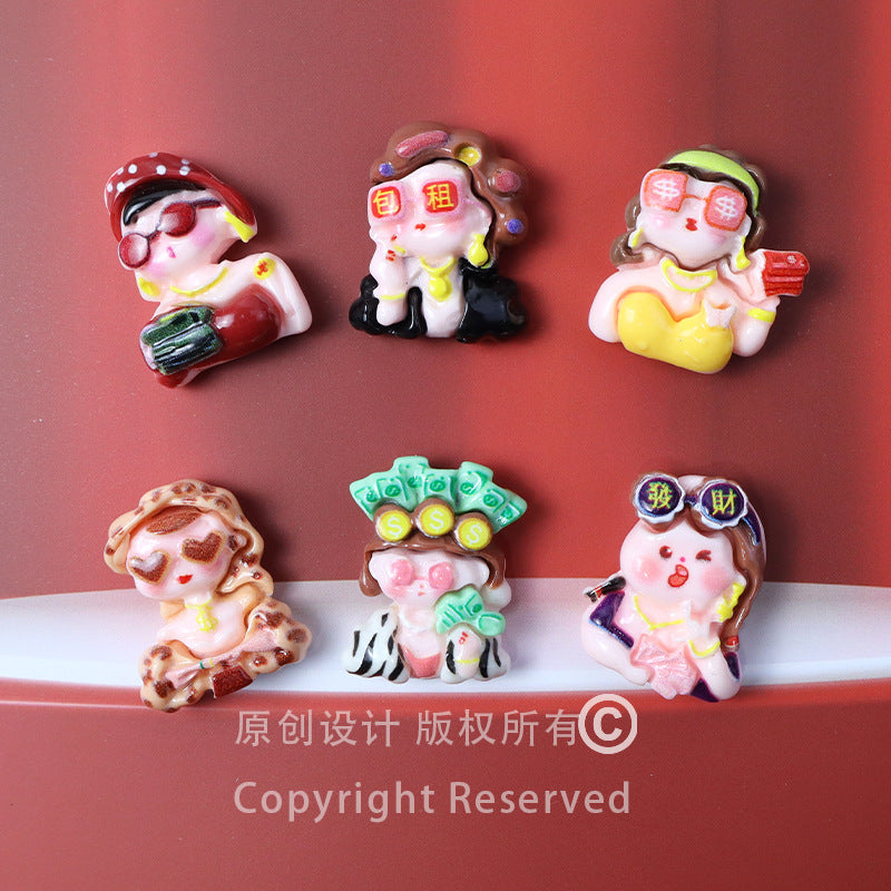 Modern Rich Girl Resin Accessories Cream Glue DIY Hair Clips Hair Ties Phone Case Lanyard Decorations Secondary image