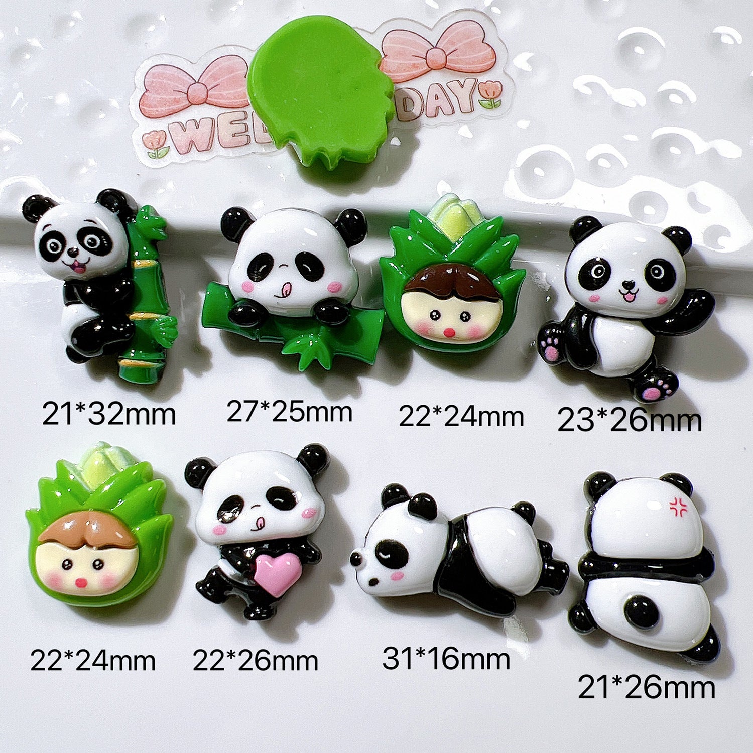 diy Jewelry handmade materials, shoe embellishments, accessories, hat patches, headwear, heart-shaped panda Secondary image