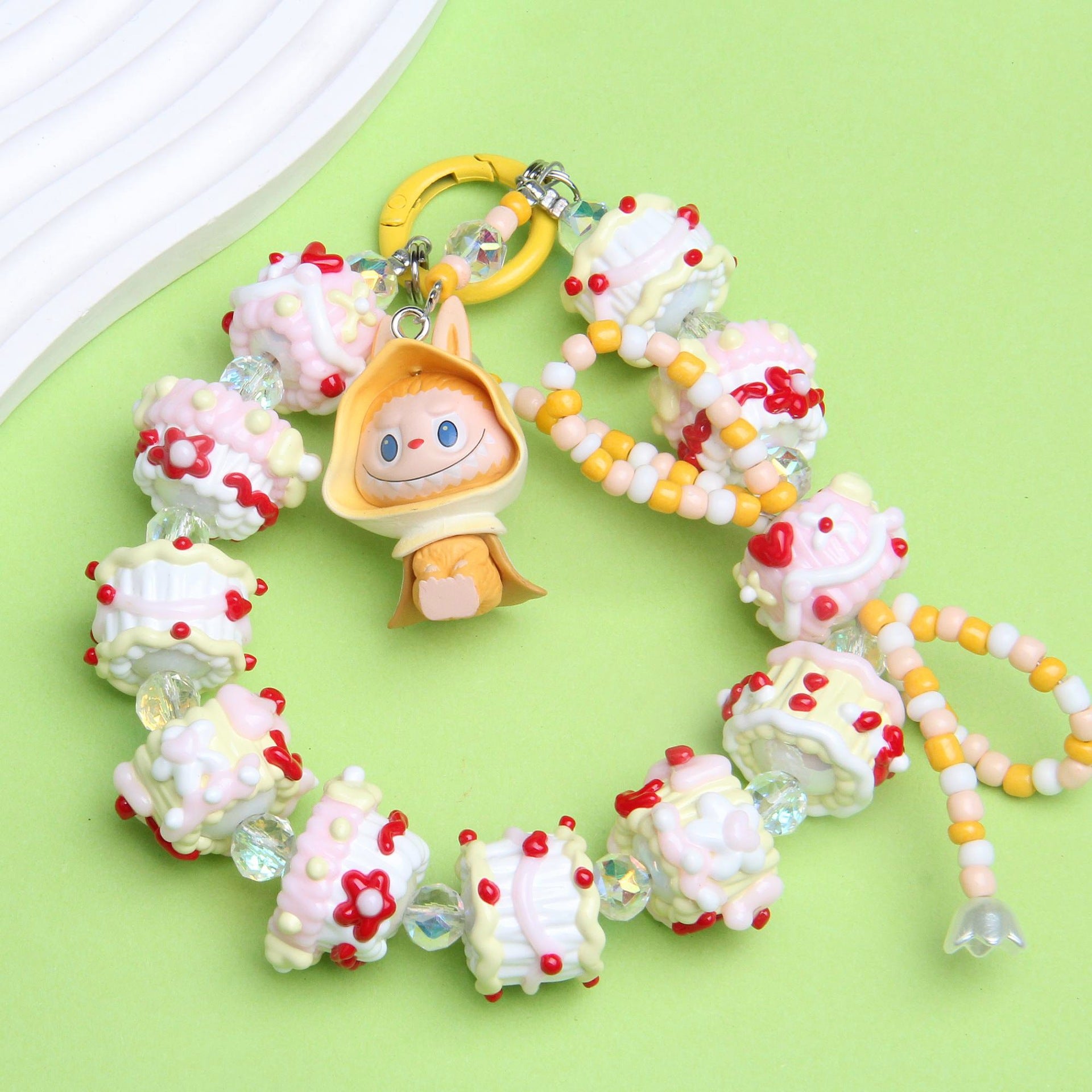 Trendy Cute Doll Phone Chain Hand-painted Bead Phone Chain Bag Chain Car Keychain Pendant Secondary image