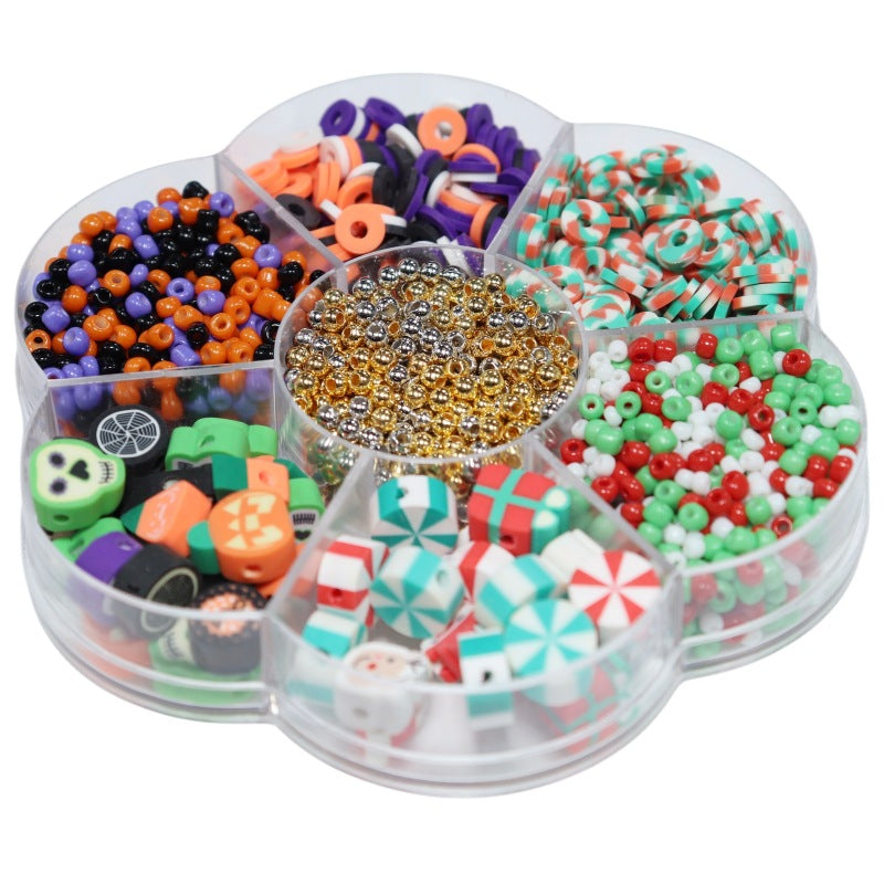 Plum blossom plate7Halloween Christmas Soft Clay Acrylic Bead Set diy Festive Bracelets and Necklaces Secondary image