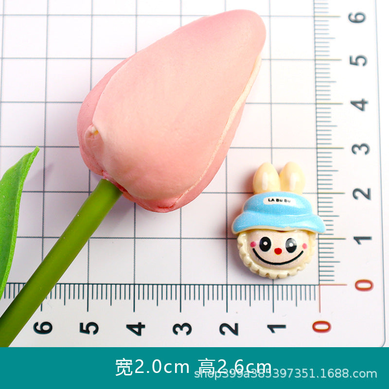 Labubu hat cute insdiy cream glue resin accessories phone case hair clip fridge magnet stationery box accessories Secondary image