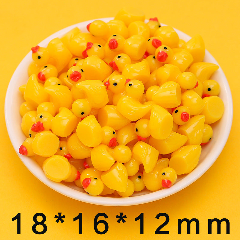 Cartoon Colorful Luminous Little Yellow Duck Cream Glue DIY Phone Case Accessories Children's Toys Resin Parts Secondary image