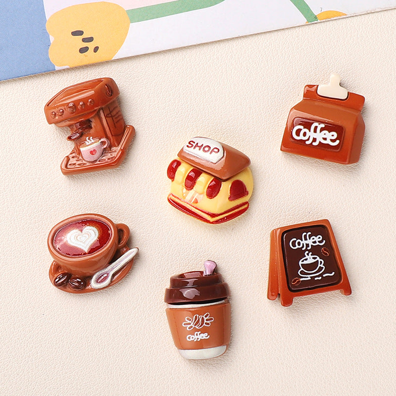 Cartoon DIY resin accessories in coffee color for handmade hair clips, phone cases, shoe buckles, and other accessories Secondary image
