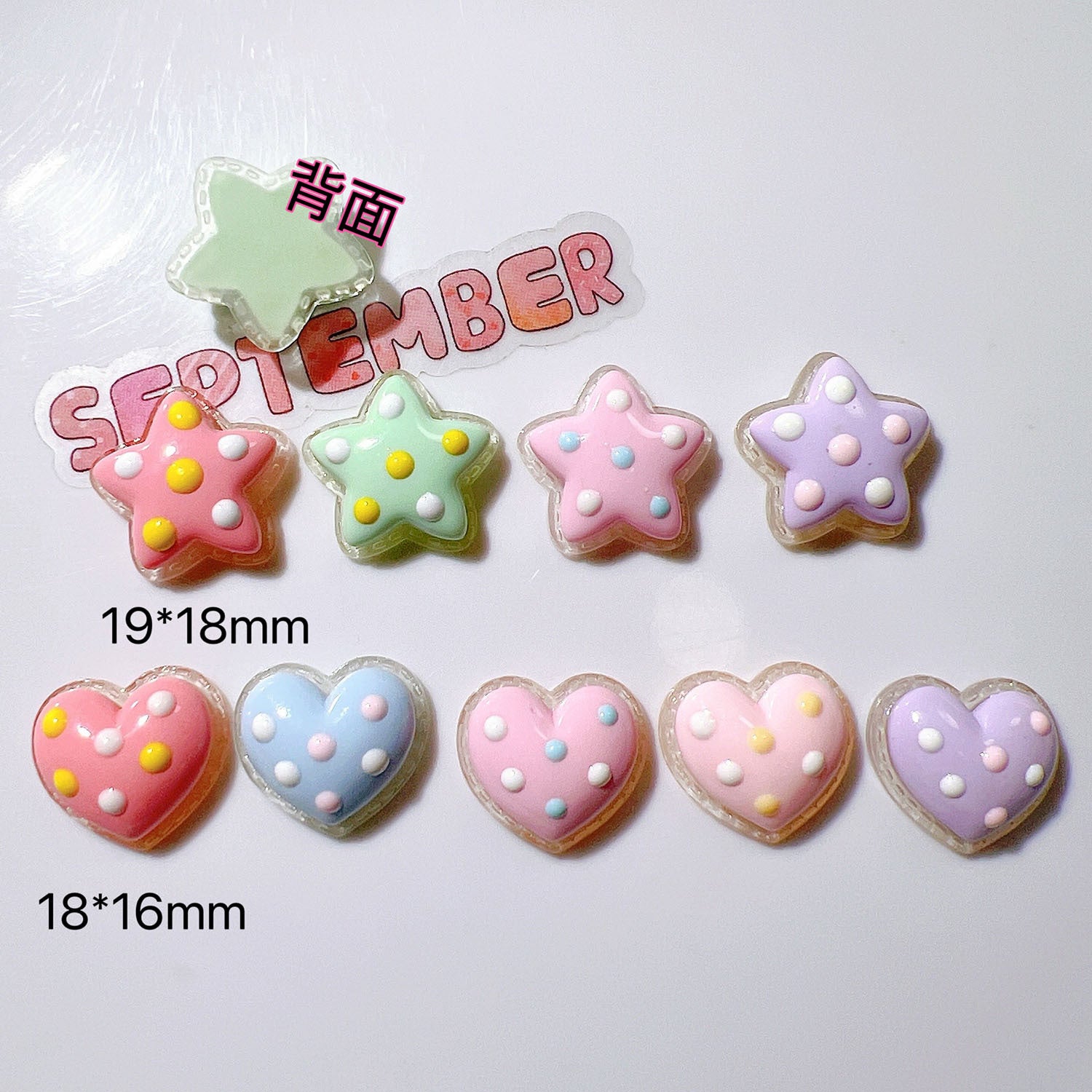 Resin diy Accessory Phone Case diy Accessories, hair accessories, handmade materials, water cup stickers, double-layered five-pointed stars Secondary image