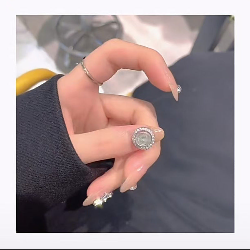 Snowflake high-speed rotating beads nail art accessories, rotating nail decorations, coins, heart-shaped cat-eye nail rhinestones Secondary image