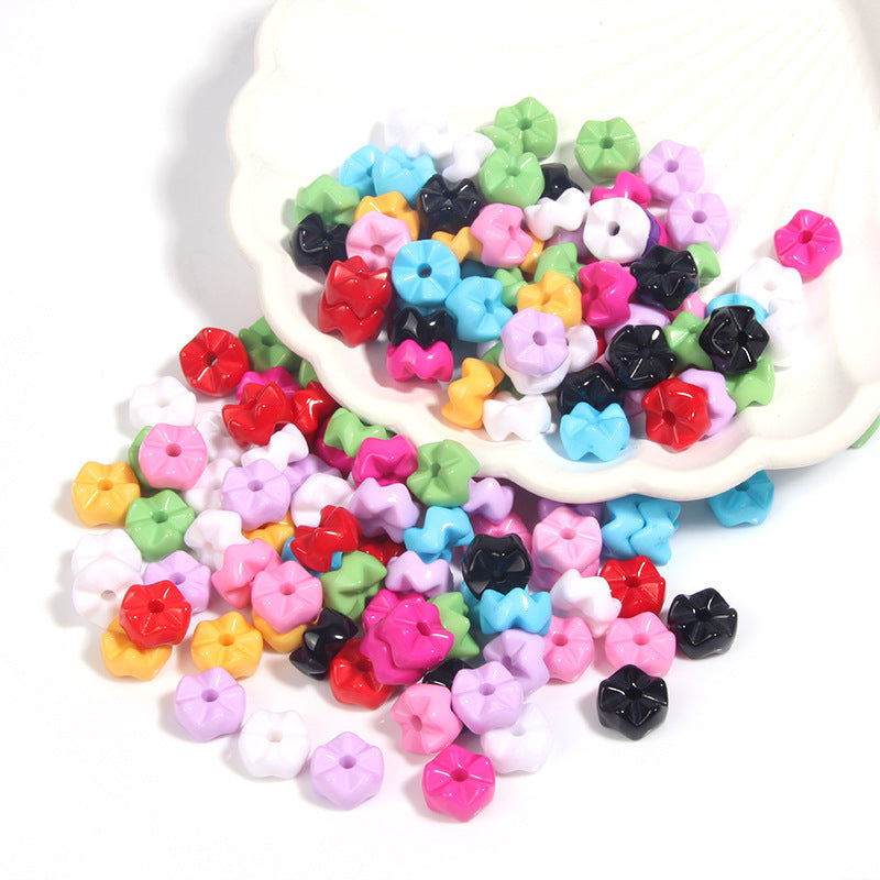 Acrylic solid color stacking beads with wave and snowflake designs DIY Mobile phone chain accessories Secondary image