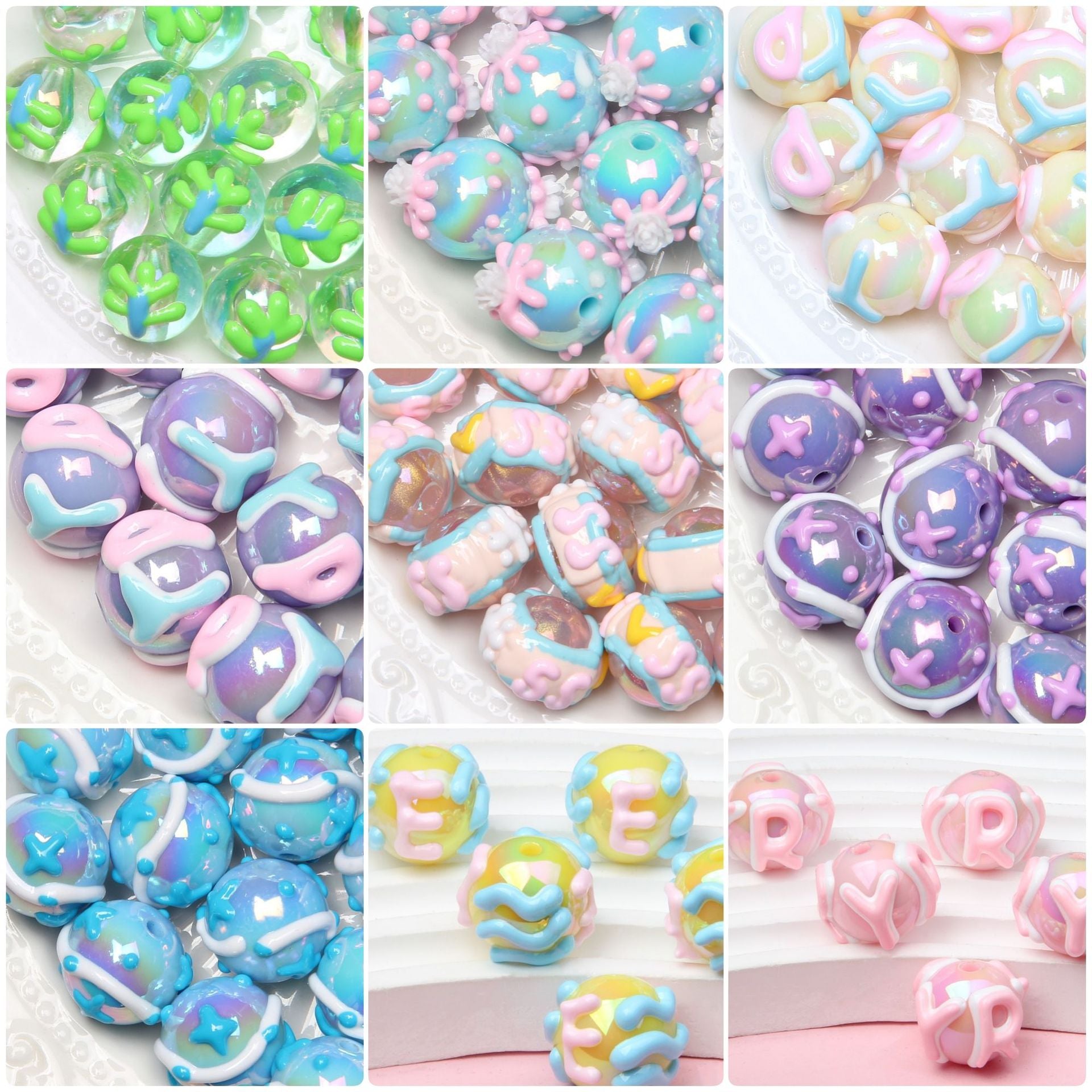 2026Heavy Oil Hand-Painted Beads Loose Beads String Beads diy Bracelet Material Mobile Phone Chain Car Hanging Beads Secondary image