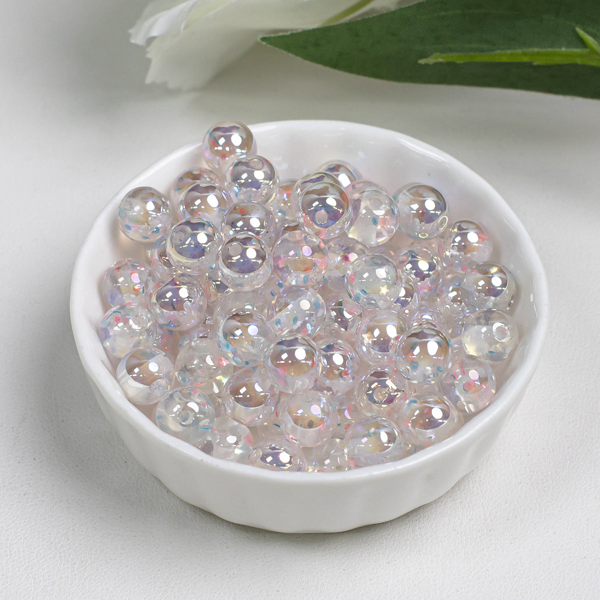 k6-k8Cold Moon Resin Water Cloud Crystal High-Gloss Electroplated Through-Hole Loose Beads for Handicrafts diy Mobile phone chain accessories Secondary image