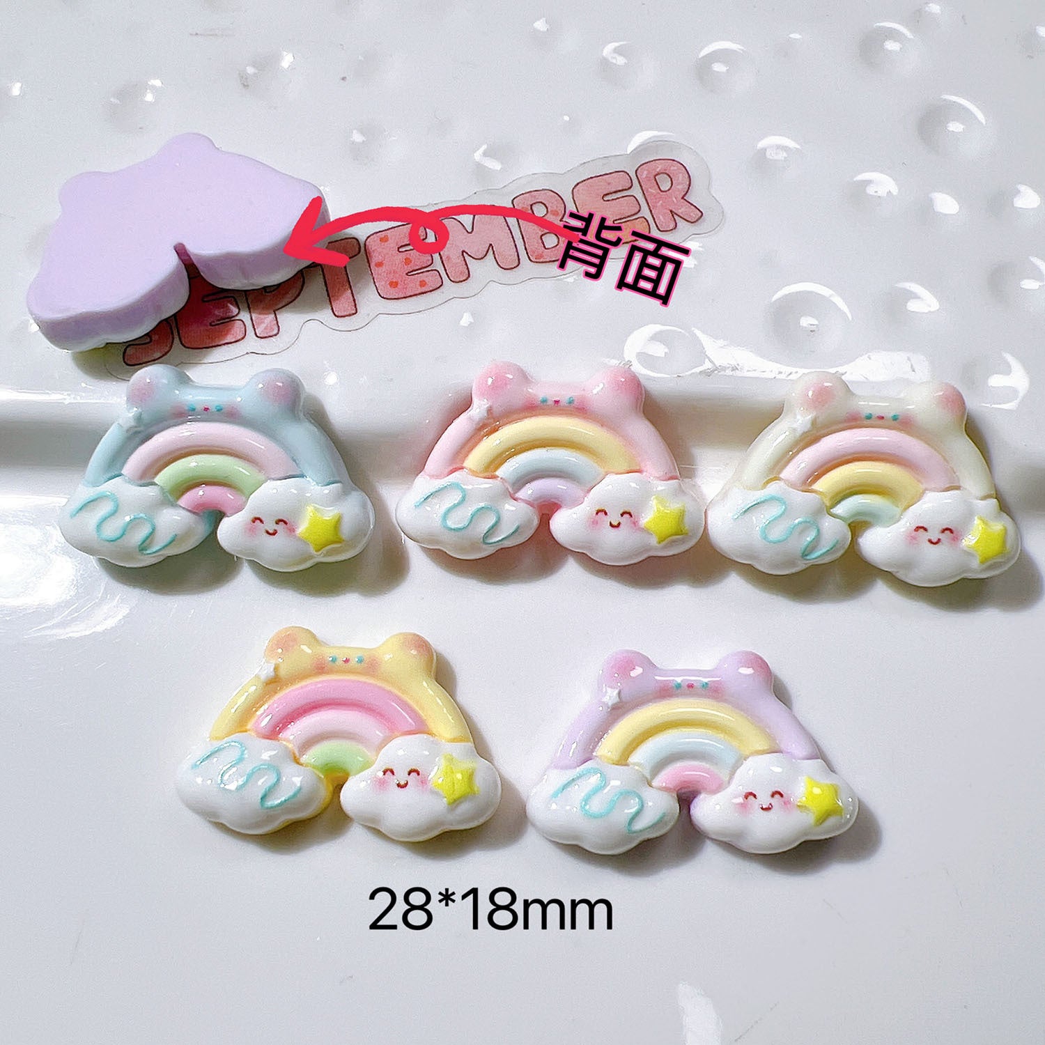 diy Craft materials, shoe embellishments, cream glue accessories, stationery patches, hair clips, bear and rainbow stickers Secondary image