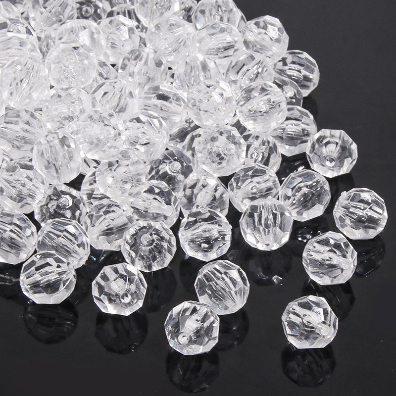 Acrylic transparent white diamond-shaped faceted corner beads with straight holes for stringing DIY Bracelets, necklaces, handmade jewelry accessories Secondary image