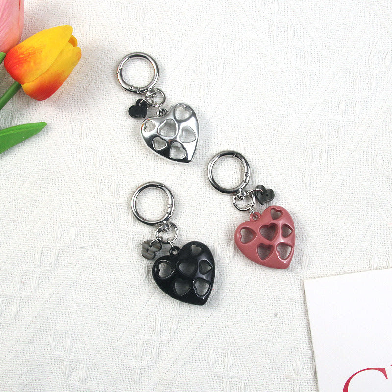 Irregular Single Heart Keychain Pendant, Personalized Decorative Bag Accessory, Creative Small Gift Ornament サブ画像