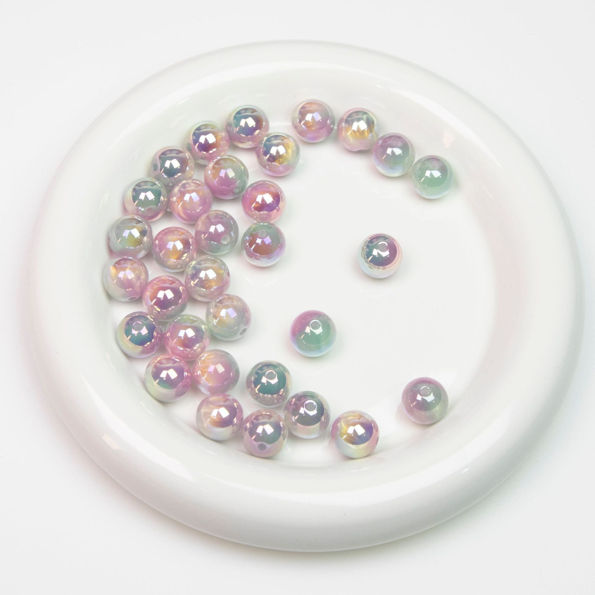 Gradient two-tone gold-plated round bead bracelet diy Mobile Phone Chain Material Jewelry Accessories Secondary image