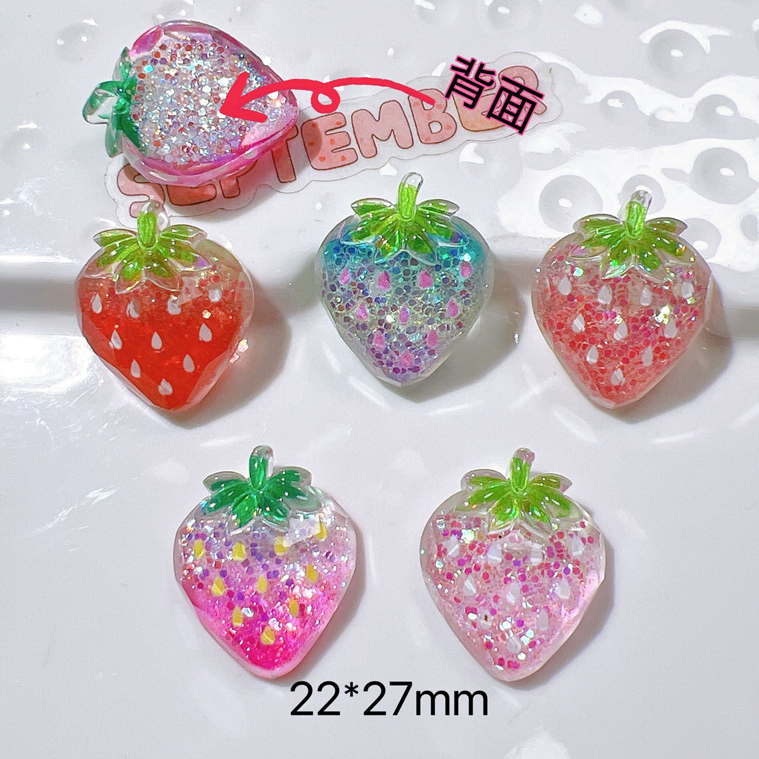 diy Handmade accessories, shoe decorations, children's hair accessories, clips, toys ab Gel luminous strawberries Secondary image