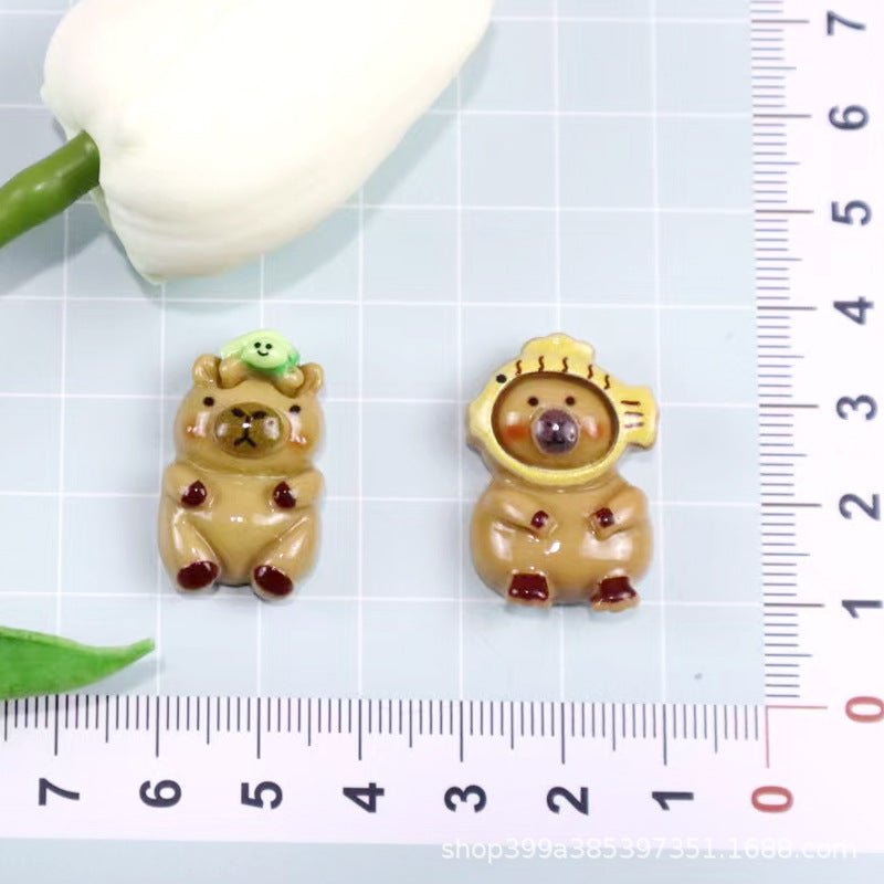 New Capybara Cartoon Cute Resin Accessories for Children's Handmade Toys and Crafts Secondary image