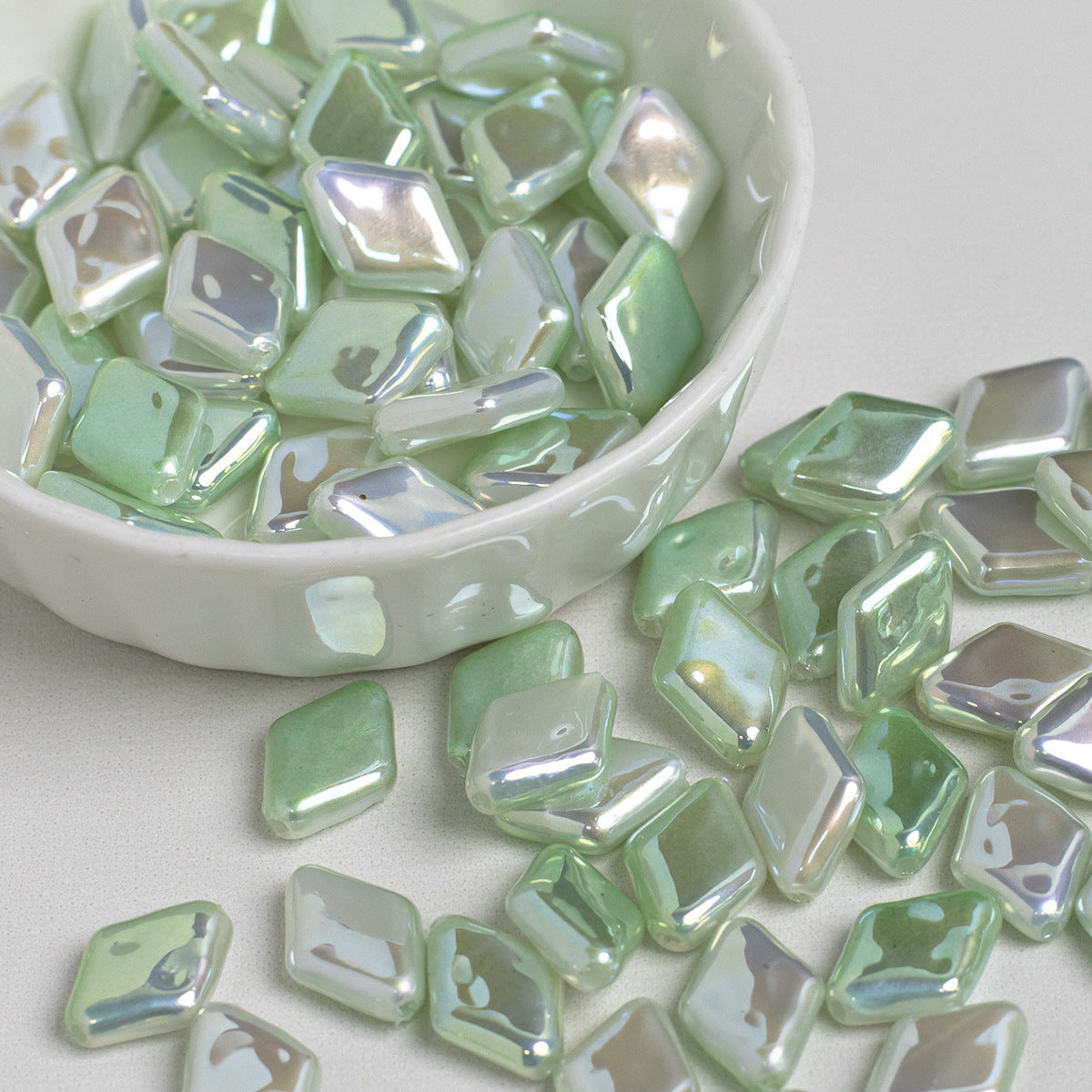 Cold Moon ABS Imitation pearl two-tone baroque irregular-shaped electroplated through-hole loose beads for handmade crafts diy Mobile phone chain accessories Secondary image