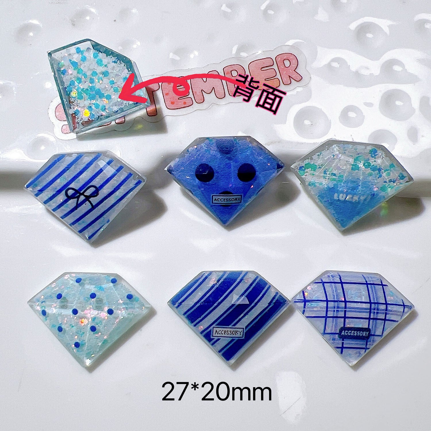 diy Handmade accessories, shoe decorations, children's hair accessories, clips, toys ab Sky Blue Diamond Secondary image