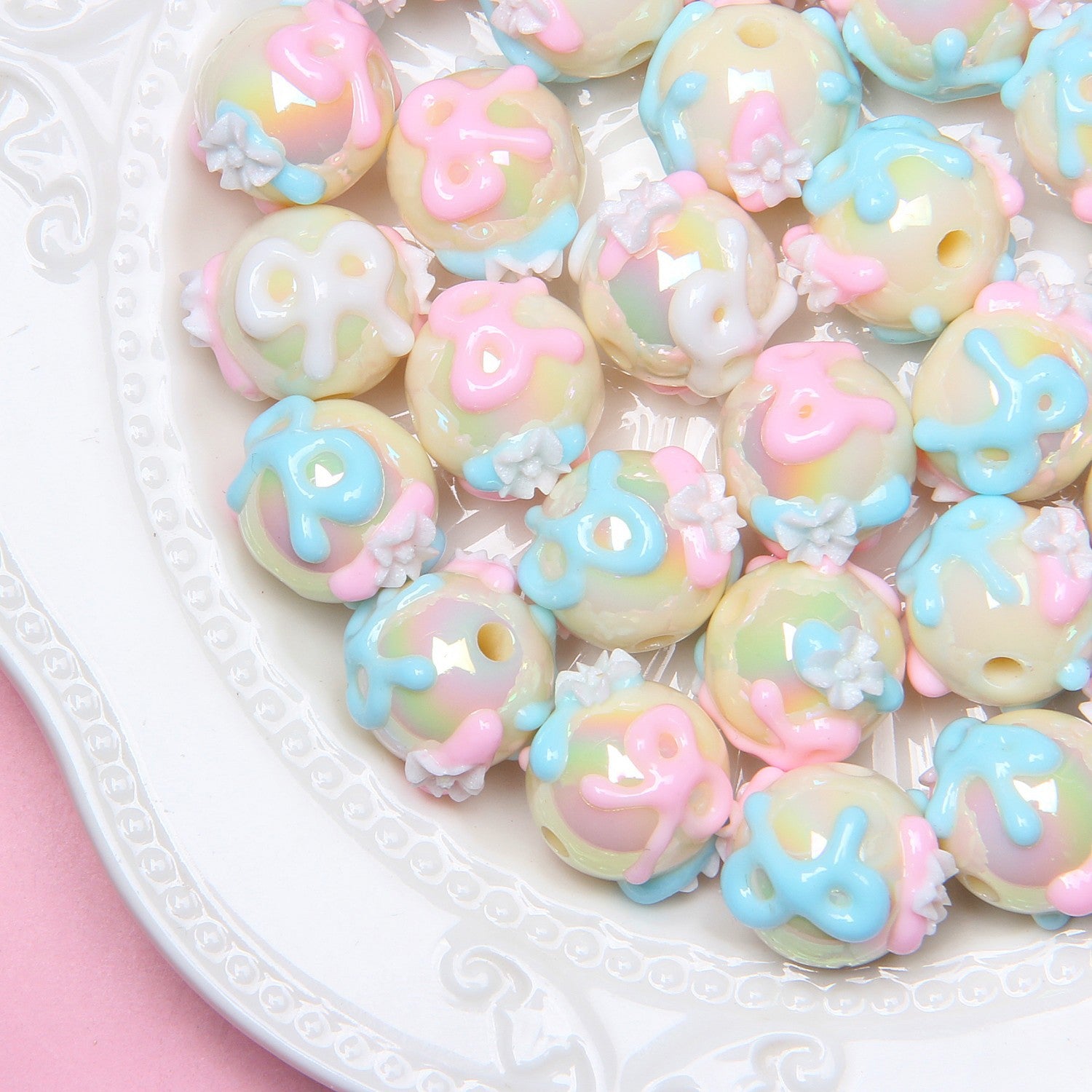 Pastoral Style Heavy Industry Heavy Oil Hand-Painted Beads Loose Beads String Beads Painted Beads diy Bracelet Loose Beads Phone Chain Secondary image