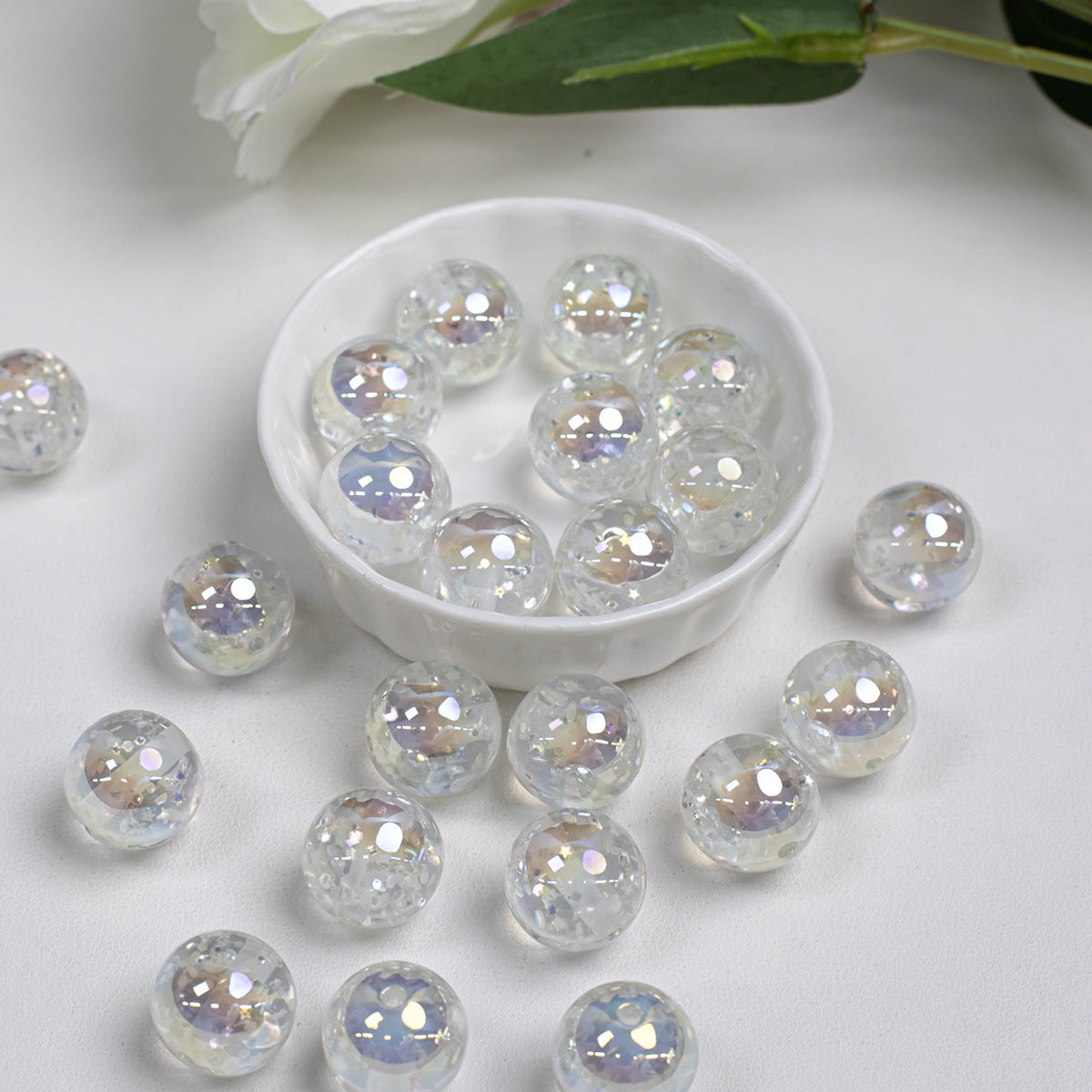 Cold Moon Resin Water Cloud Crystal Transparent Sequins High-Gloss Electroplated Straight Hole Loose Beads diy Bracelet Jewelry Secondary image