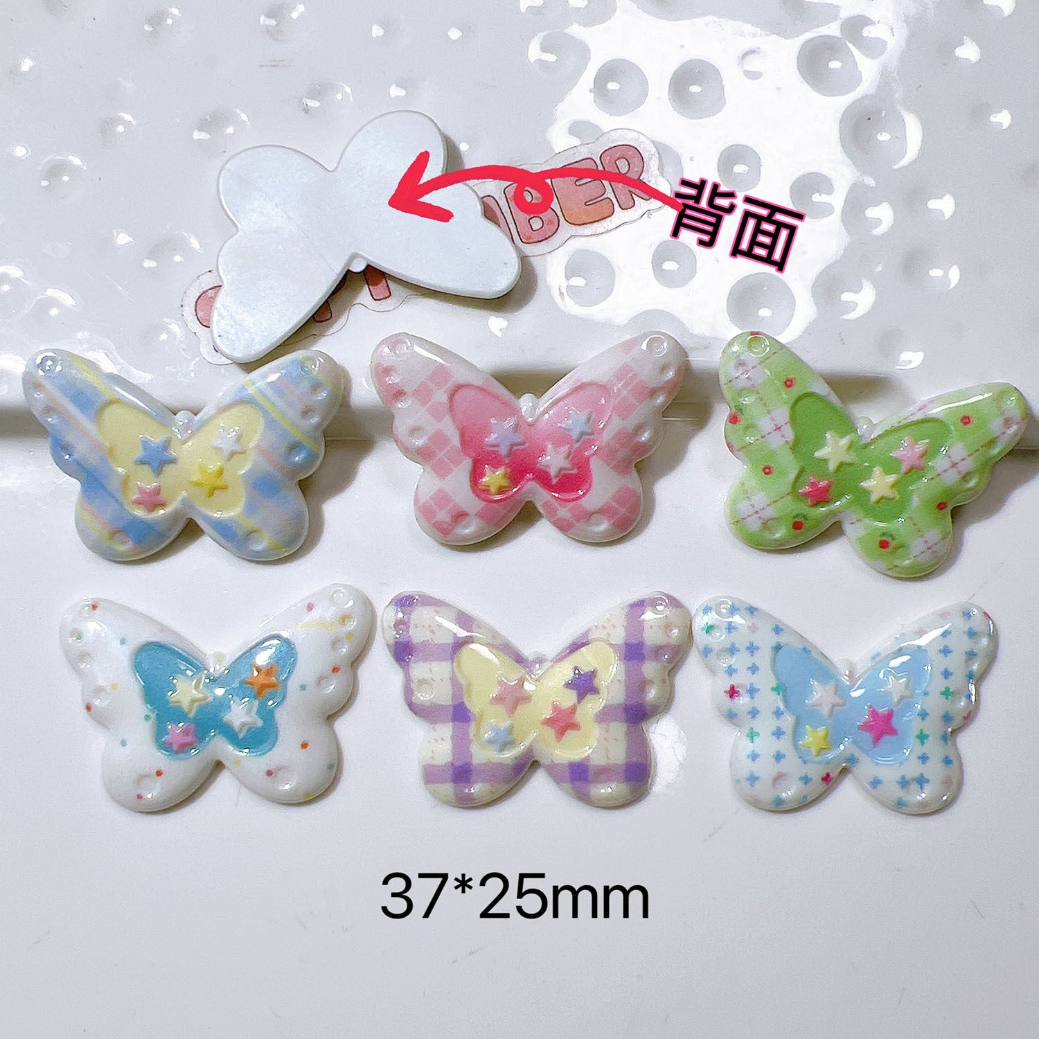 Acrylic Accessories diy Accessories, handmade materials, shoe decorations, cream glue, children's hair clips, headwear, stickers, pentagrams, butterflies Secondary image