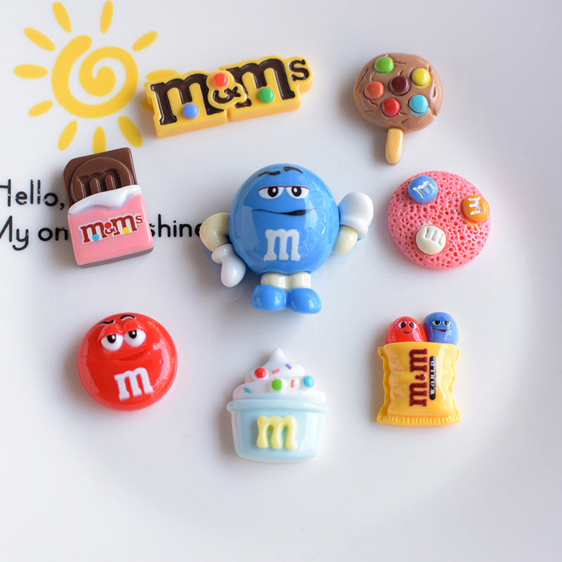 Cartoon M Bean Resin Accessories Phone Case Hair Accessories Hole Shoes Handmade Materials Secondary image
