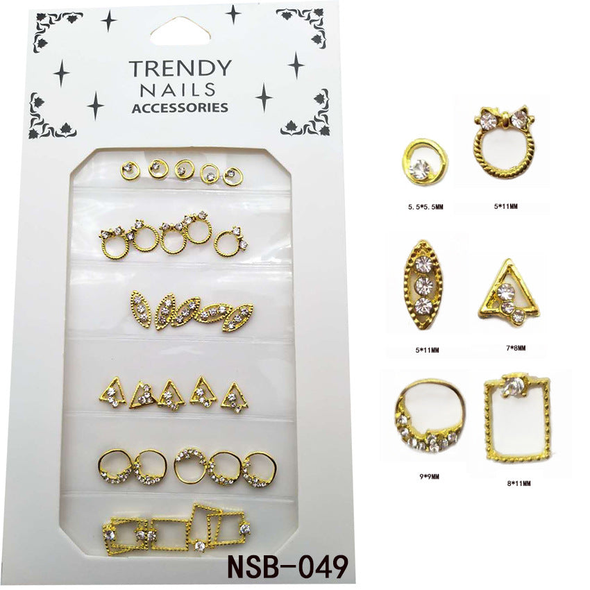 Popular nail art accessories: mixed metal nail stickers with stars, moons, and six shapes Secondary image