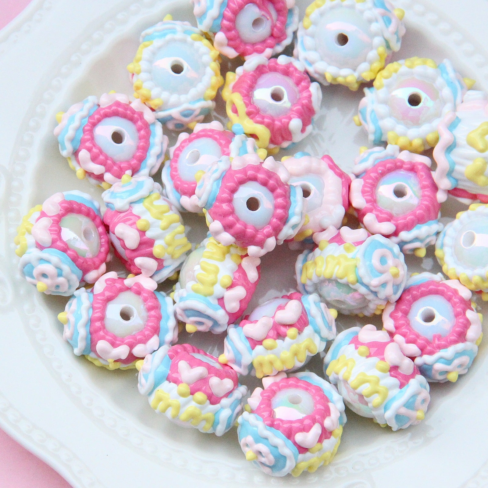 Heavy Oil Hand Painted Beads diy Car Hanging Cute Bead Phone Chain Loose Beads String Beads Pen Cute Bead Pen Hand-painted Beads Secondary image