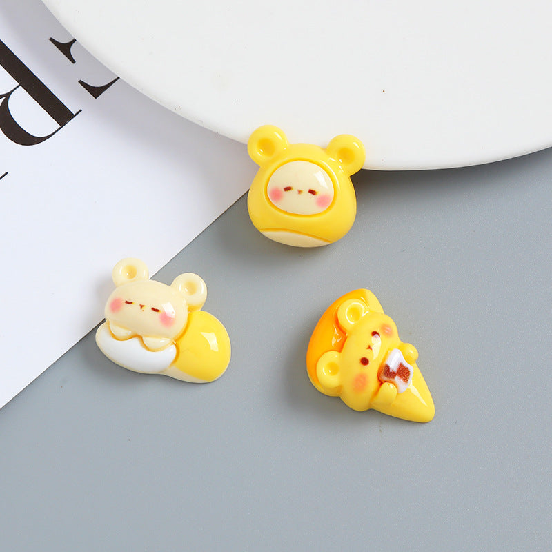 Cartoon cute mouse DIY cream glue phone case material kit handmade hair accessories resin accessories resin glue Secondary image