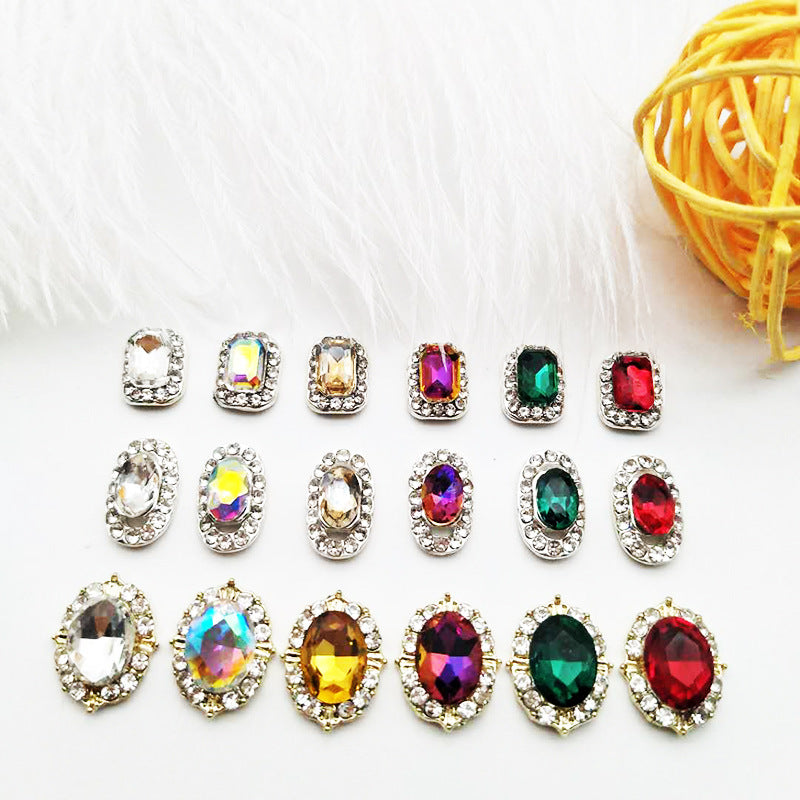 Nail art accessories with dazzling colorful rhinestones, alloy metal inlaid with diamonds, multi-color shiny decorations Secondary image